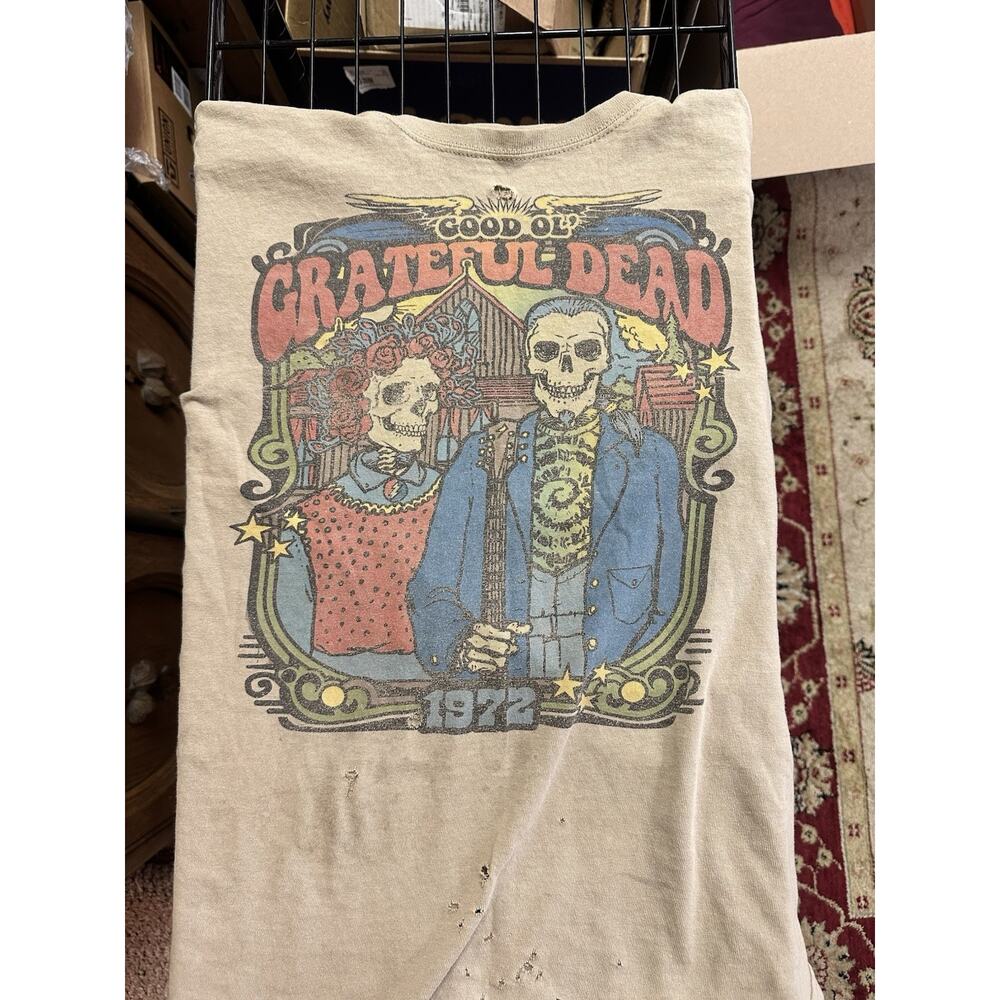 Vintage GRATEFUL DEAD Shirt American Gothic 1972 Distressed Thrashed Medium